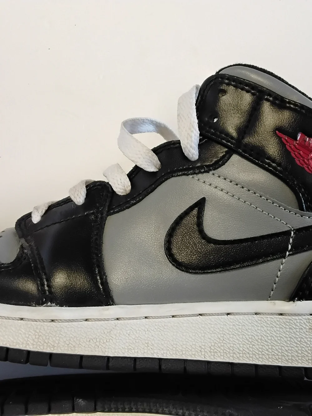 Jordan Men’s High-Top Sneakers - Black, Gray & Red Accent